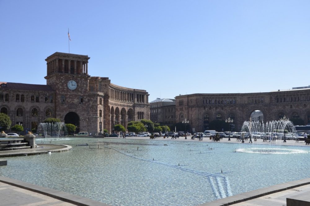 Platz der Republik in Yerewan/ Armenien
